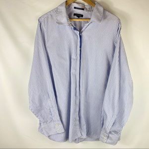 Lands’ End No Iron Supima Striped Button Down 24W